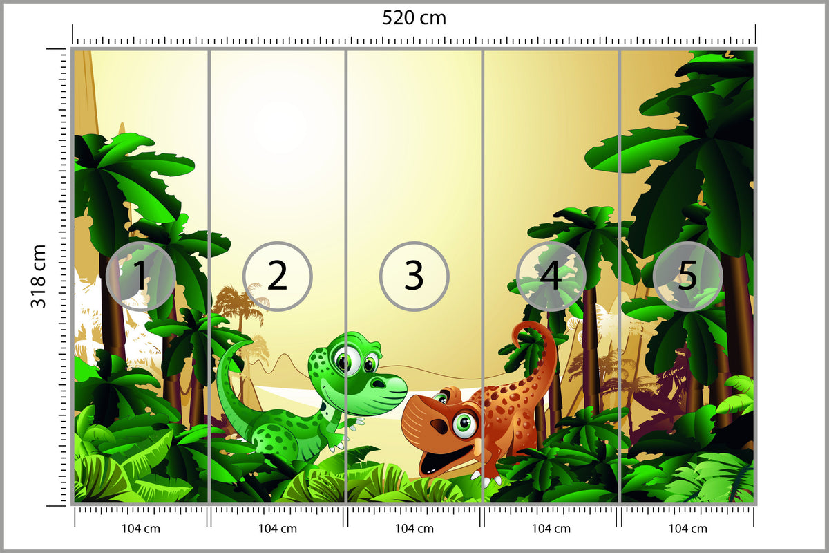 Fototapeta Dla Dzieci - Dinozaury 520 × 318 cm – podgląd kadru