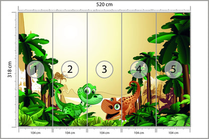 Fototapeta Dla Dzieci - Dinozaury 520 × 318 cm – podgląd kadru