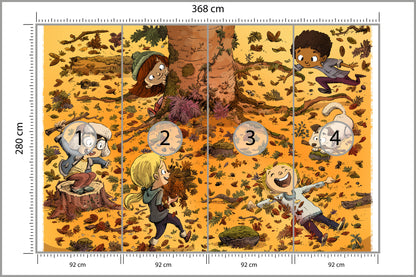 Fototapeta Dla Dzieci - Zabawy W Lesie 368 × 280 cm – podgląd kadru