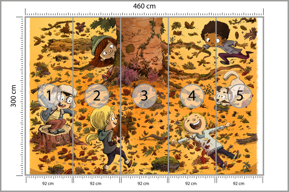 Fototapeta Dla Dzieci - Zabawy W Lesie 460 × 300 cm – podgląd kadru