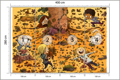 Fototapeta Dla Dzieci - Zabawy W Lesie 400 × 280 cm – podgląd kadru