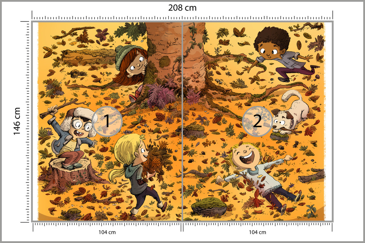 Fototapeta Dla Dzieci - Zabawy W Lesie 208 × 146 cm – podgląd kadru
