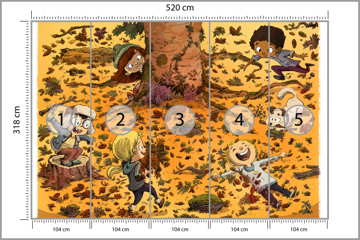 Fototapeta Dla Dzieci - Zabawy W Lesie 520 × 318 cm – podgląd kadru