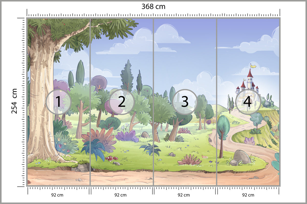 Fototapeta Dla Dzieci - Zamek W Oddali 368 × 254 cm – podgląd kadru