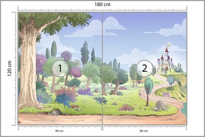 Fototapeta Dla Dzieci - Zamek W Oddali 180 × 120 cm – podgląd kadru