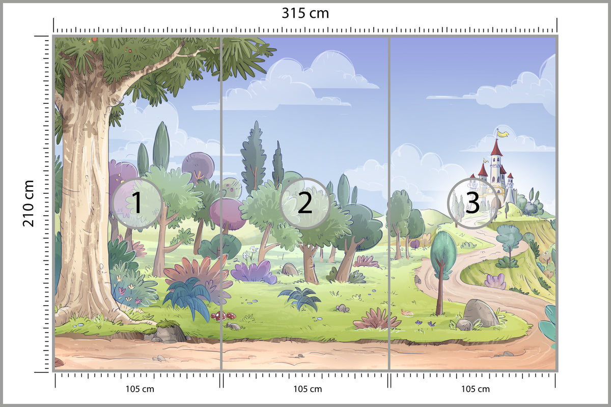 Fototapeta Dla Dzieci - Zamek W Oddali 315 × 210 cm – podgląd kadru