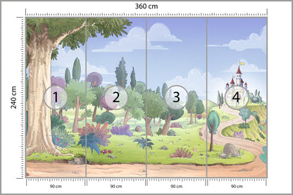 Fototapeta Dla Dzieci - Zamek W Oddali 360 × 240 cm – podgląd kadru