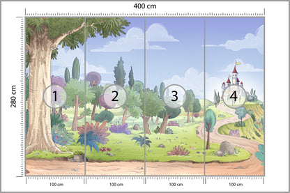 Fototapeta Dla Dzieci - Zamek W Oddali 400 × 280 cm – podgląd kadru