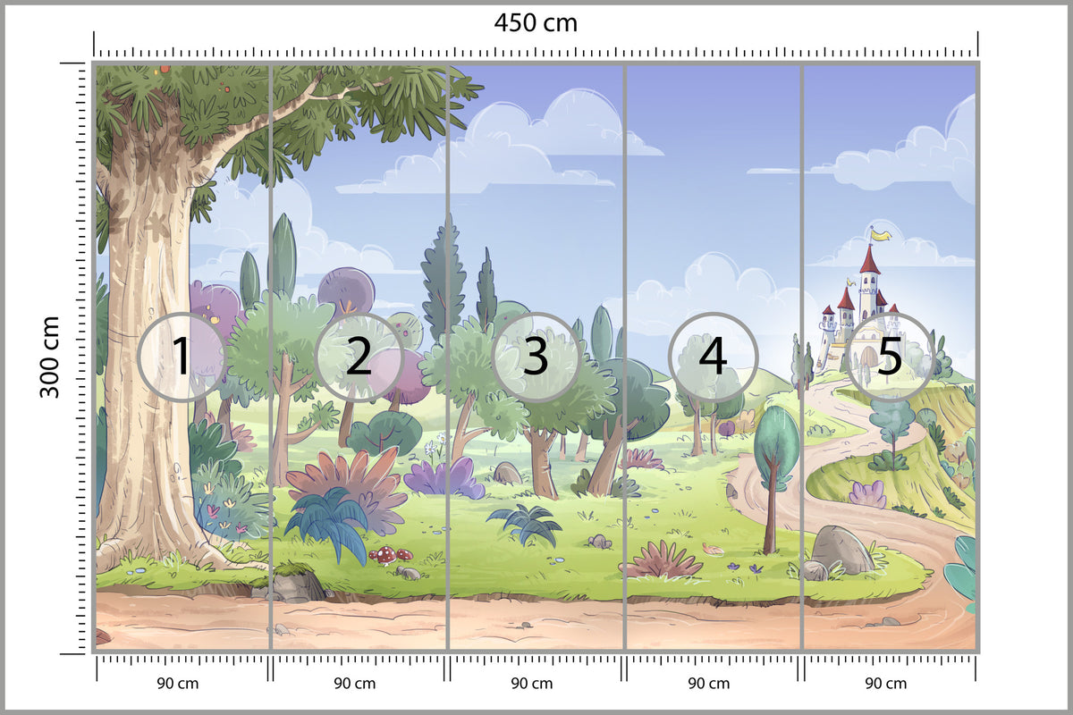 Fototapeta Dla Dzieci - Zamek W Oddali 450 × 300 cm – podgląd kadru
