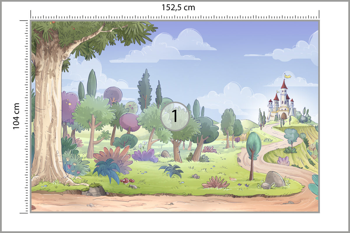 Fototapeta Dla Dzieci - Zamek W Oddali 152,5 × 104 cm – podgląd kadru