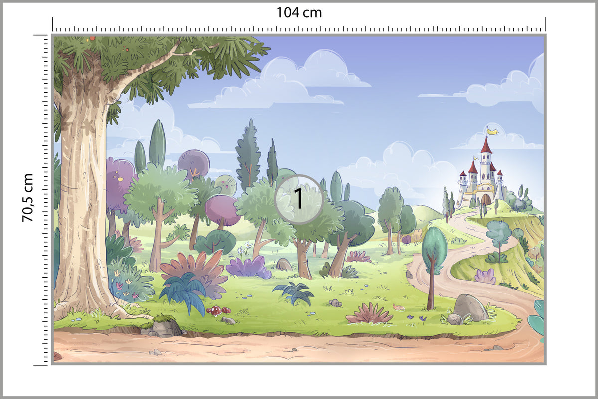 Fototapeta Dla Dzieci - Zamek W Oddali 104 × 70,5 cm – podgląd kadru