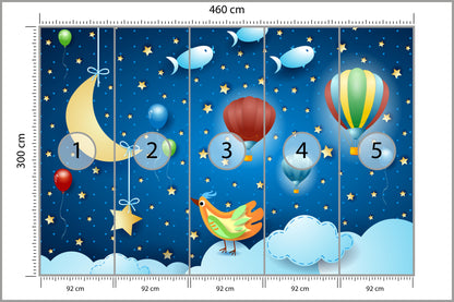 Fototapeta Dla Dzieci - Magiczna Noc 460 × 300 cm – podgląd kadru