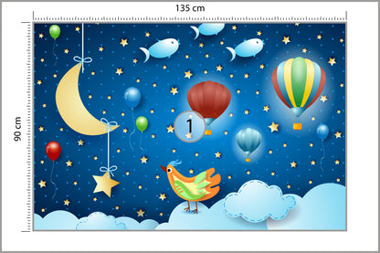 Fototapeta Dla Dzieci - Magiczna Noc 135 × 90 cm – podgląd kadru