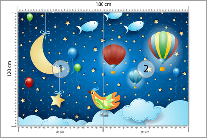 Fototapeta Dla Dzieci - Magiczna Noc 180 × 120 cm – podgląd kadru