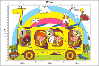 Fototapeta Dla Dzieci - Wycieczka Szkolna 315 × 210 cm – podgląd kadru