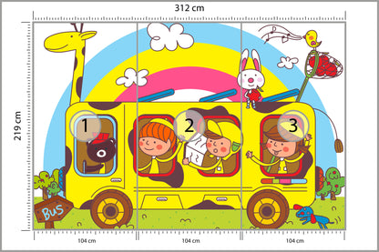 Fototapeta Dla Dzieci - Wycieczka Szkolna 312 × 219 cm – podgląd kadru