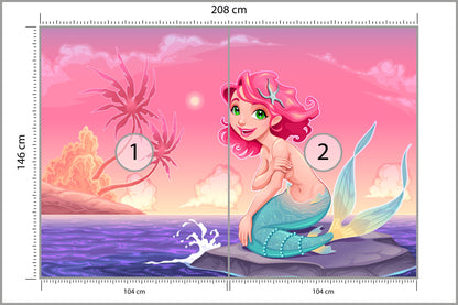 Fototapeta Dla Dzieci-Wesoła Syrenka 208 × 146 cm – podgląd kadru