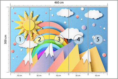 Fototapeta Dla Dzieci - Kolorowy Krajobraz 460 × 300 cm – podgląd kadru
