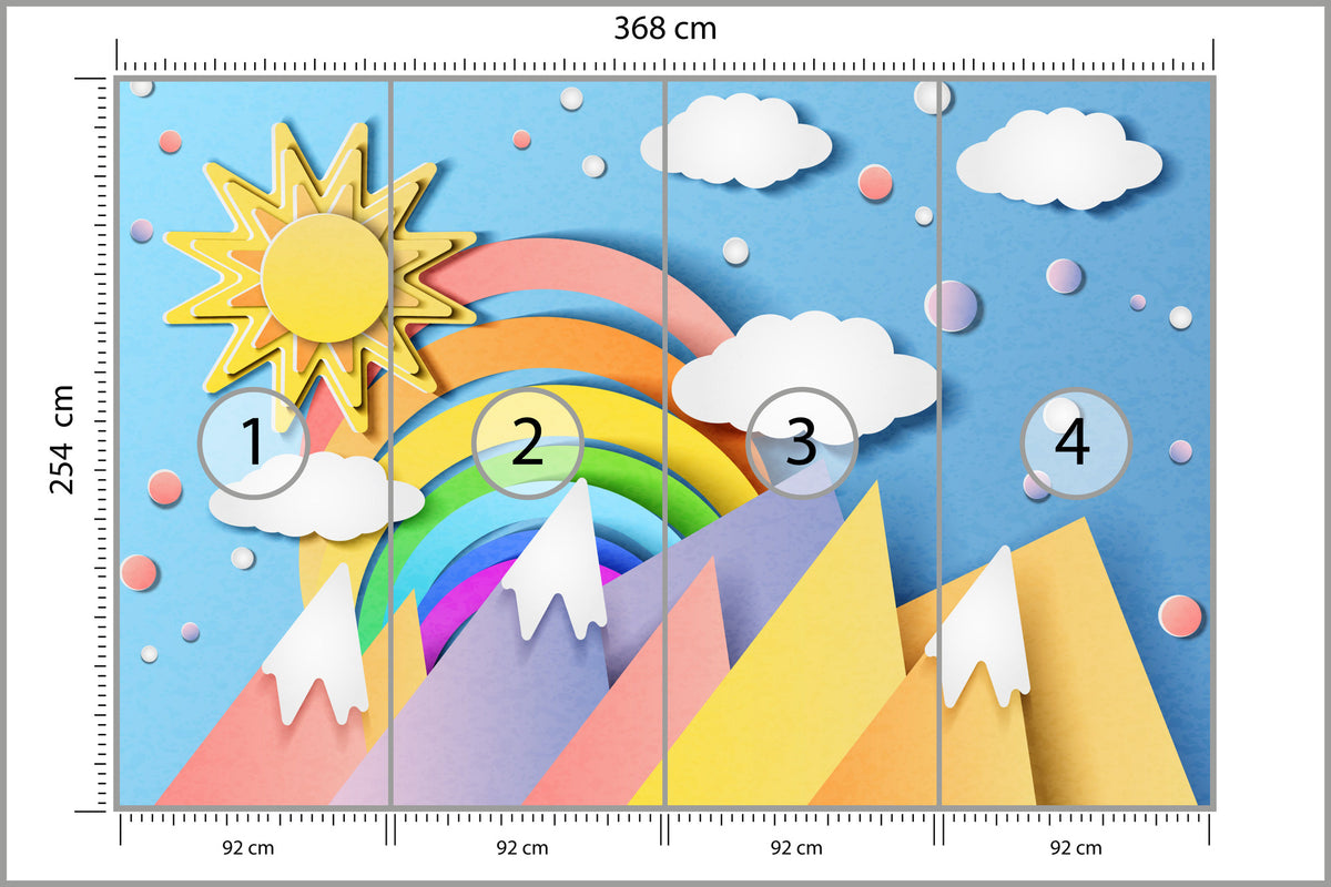Fototapeta Dla Dzieci - Kolorowy Krajobraz 368 × 254 cm – podgląd kadru