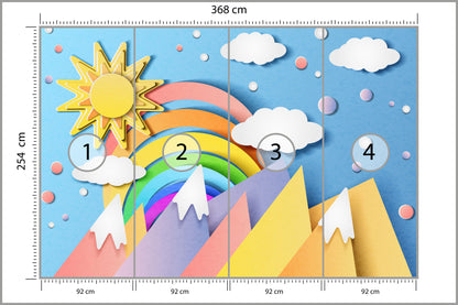 Fototapeta Dla Dzieci - Kolorowy Krajobraz 368 × 254 cm – podgląd kadru