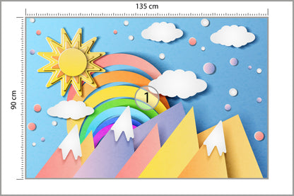Fototapeta Dla Dzieci - Kolorowy Krajobraz 135 × 90 cm – podgląd kadru