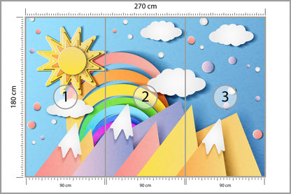 Fototapeta Dla Dzieci - Kolorowy Krajobraz 270 × 180 cm – podgląd kadru