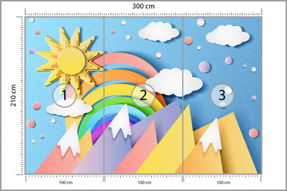 Fototapeta Dla Dzieci - Kolorowy Krajobraz 300 × 210 cm – podgląd kadru