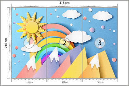 Fototapeta Dla Dzieci - Kolorowy Krajobraz 315 × 210 cm – podgląd kadru