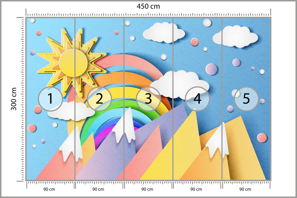 Fototapeta Dla Dzieci - Kolorowy Krajobraz 450 × 300 cm – podgląd kadru