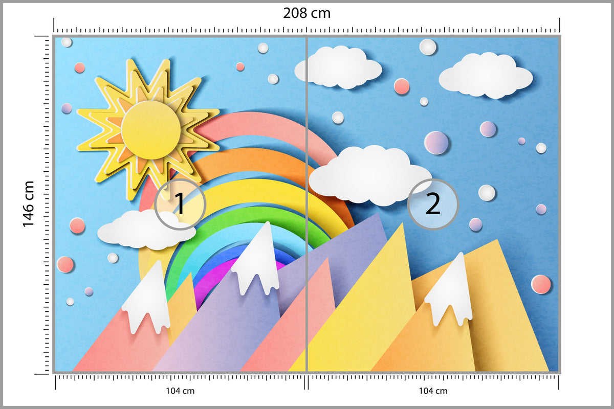 Fototapeta Dla Dzieci - Kolorowy Krajobraz 208 × 146 cm – podgląd kadru
