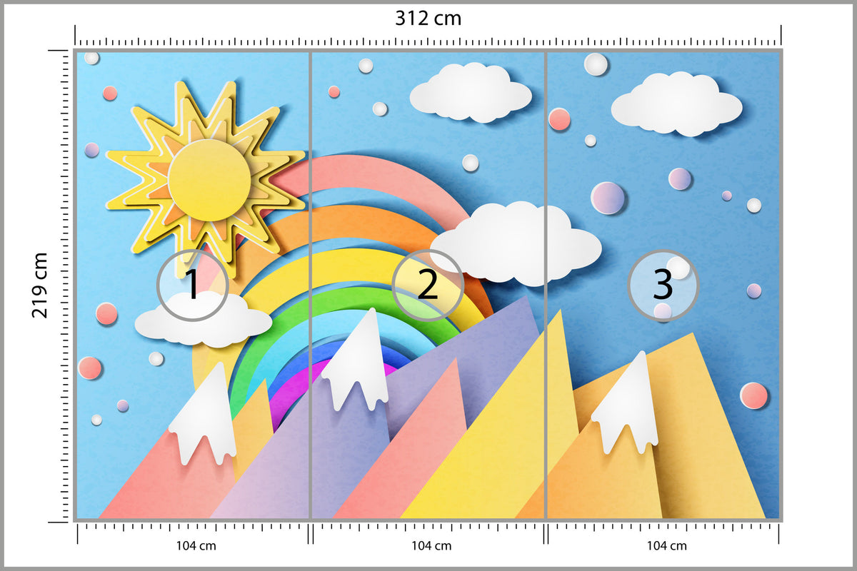 Fototapeta Dla Dzieci - Kolorowy Krajobraz 312 × 219 cm – podgląd kadru