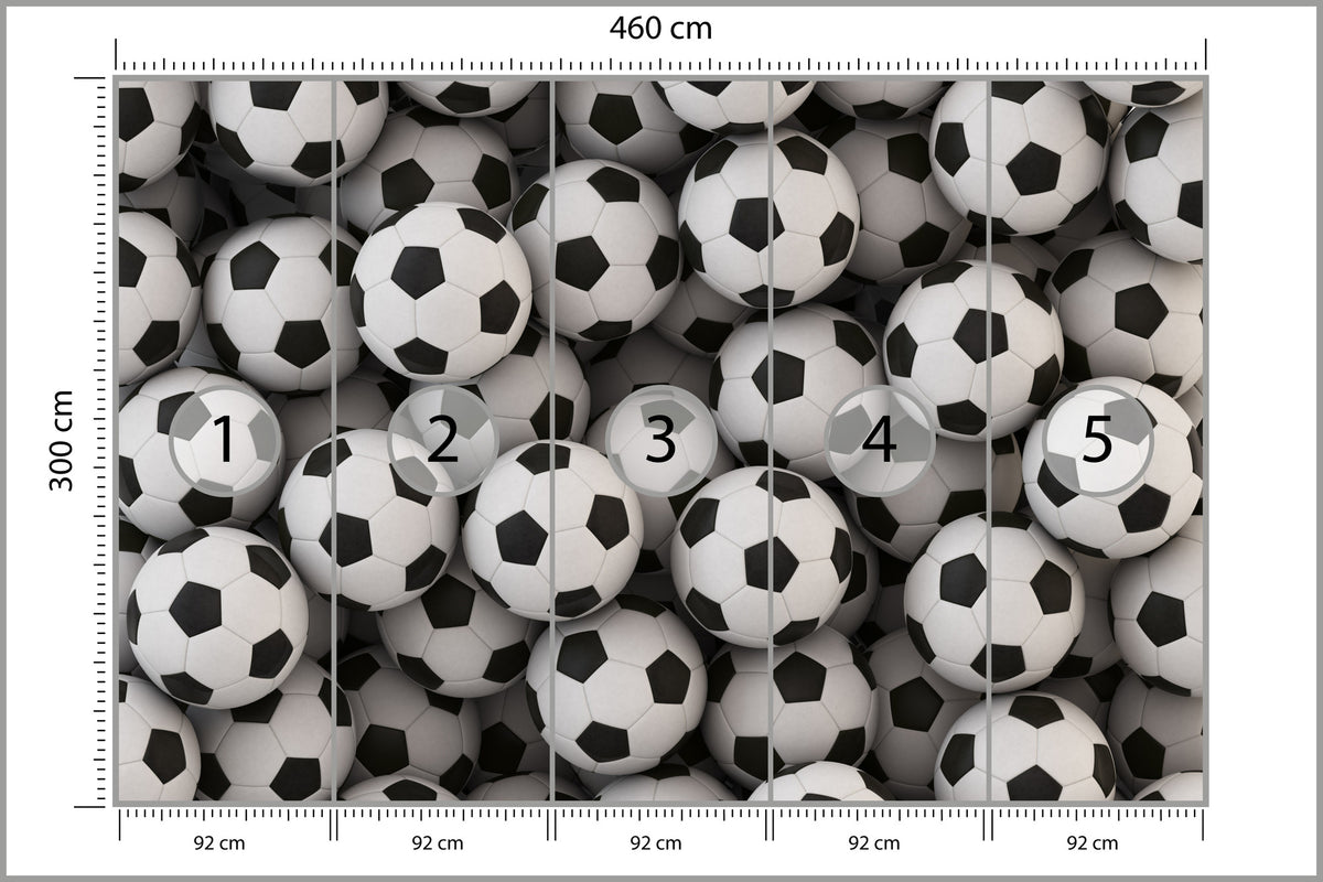 Fototapeta Sportowa Piłki Nożne 460 × 300 cm – podgląd kadru