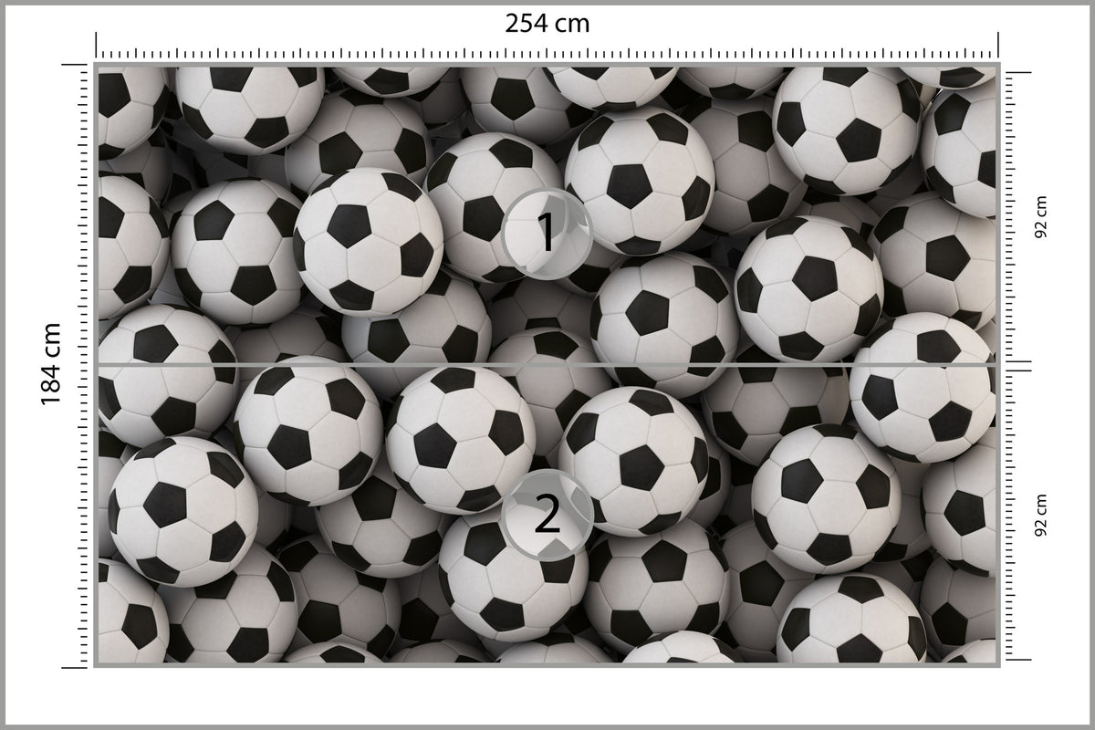 Fototapeta Sportowa Piłki Nożne 254 × 184 cm – podgląd kadru