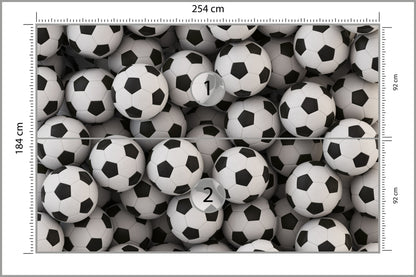 Fototapeta Sportowa Piłki Nożne 254 × 184 cm – podgląd kadru