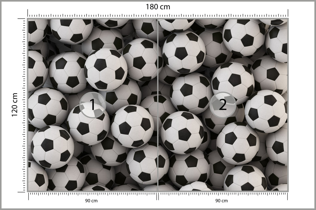 Fototapeta Sportowa Piłki Nożne 180 × 120 cm – podgląd kadru