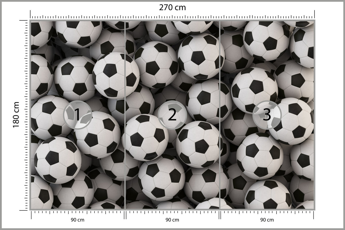 Fototapeta Sportowa Piłki Nożne 270 × 180 cm – podgląd kadru