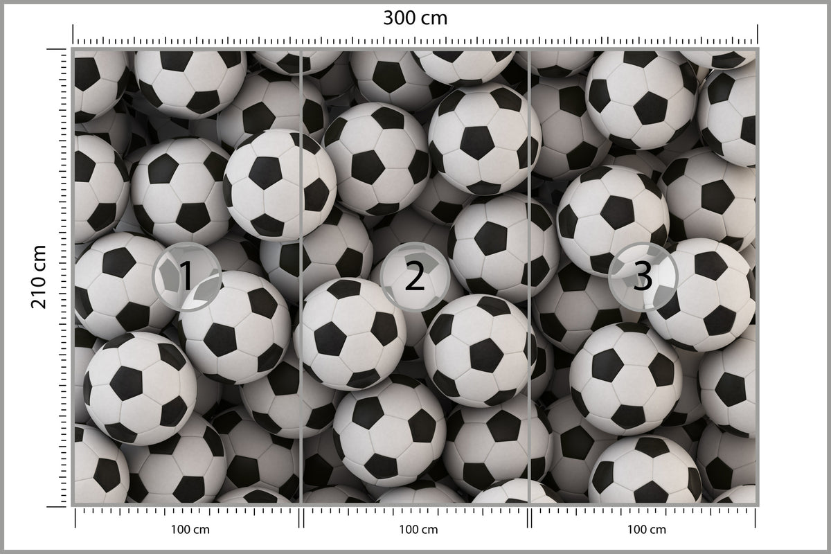 Fototapeta Sportowa Piłki Nożne 300 × 210 cm – podgląd kadru