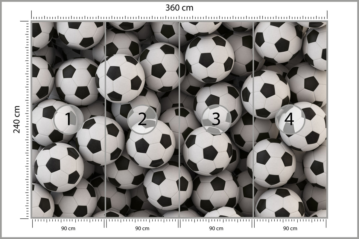 Fototapeta Sportowa Piłki Nożne 360 × 240 cm – podgląd kadru