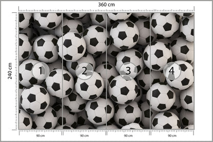 Fototapeta Sportowa Piłki Nożne 360 × 240 cm – podgląd kadru