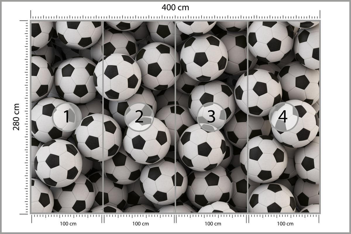 Fototapeta Sportowa Piłki Nożne 400 × 280 cm – podgląd kadru