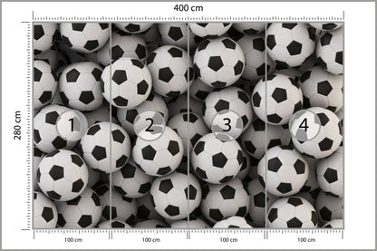 Fototapeta Sportowa Piłki Nożne 400 × 280 cm – podgląd kadru