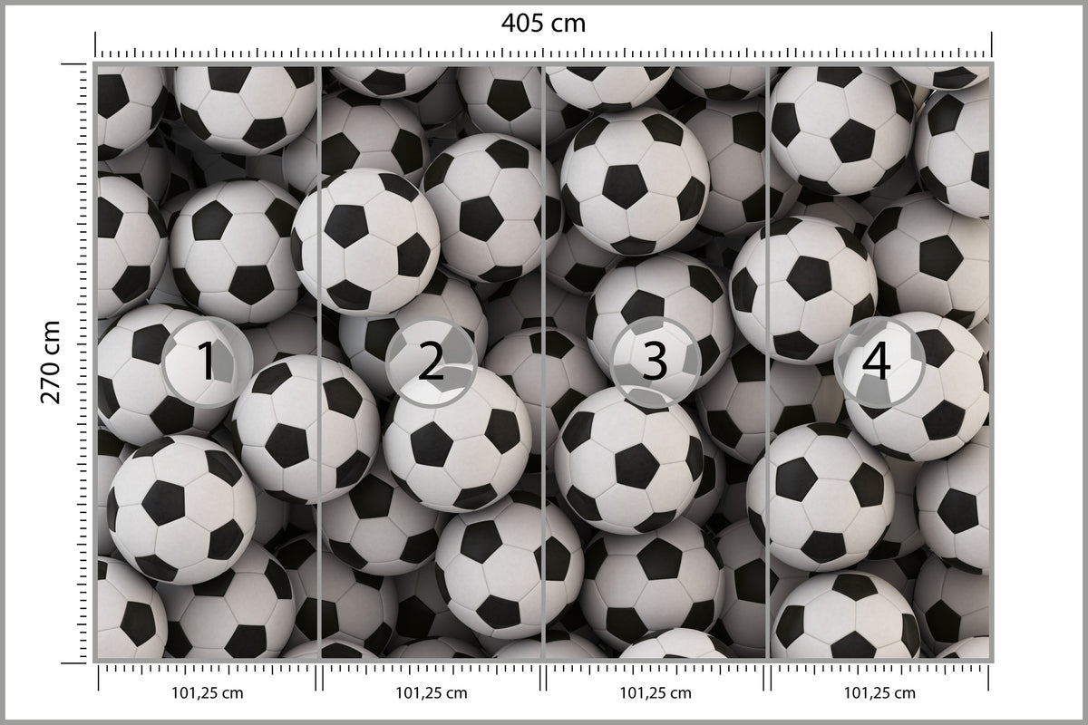 Fototapeta Sportowa Piłki Nożne 405 × 270 cm – podgląd kadru