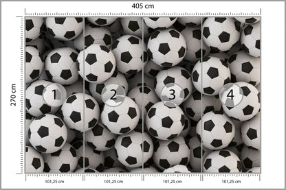 Fototapeta Sportowa Piłki Nożne 405 × 270 cm – podgląd kadru