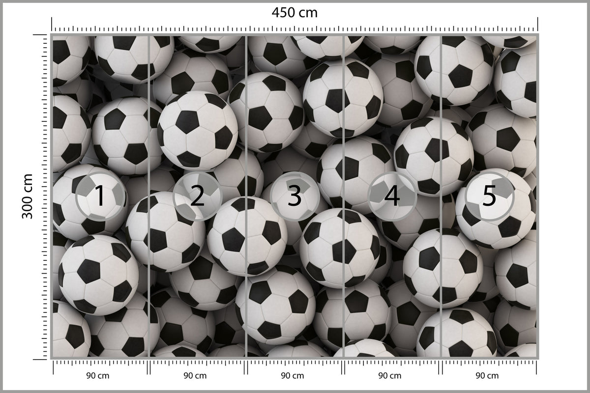 Fototapeta Sportowa Piłki Nożne 450 × 300 cm – podgląd kadru