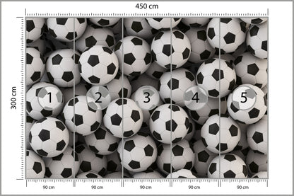 Fototapeta Sportowa Piłki Nożne 450 × 300 cm – podgląd kadru