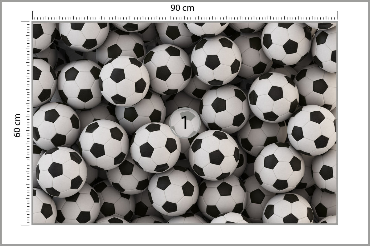 Fototapeta Sportowa Piłki Nożne 90 × 60 cm – podgląd kadru