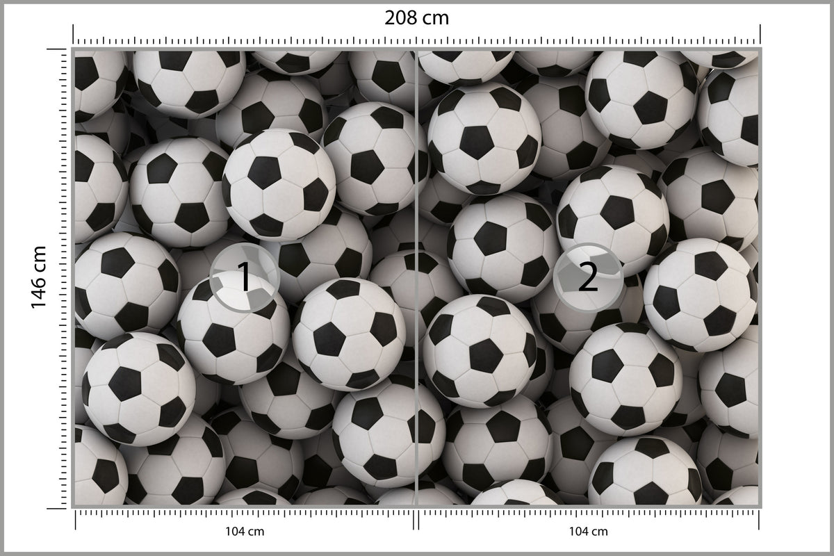 Fototapeta Sportowa Piłki Nożne 208 × 146 cm – podgląd kadru