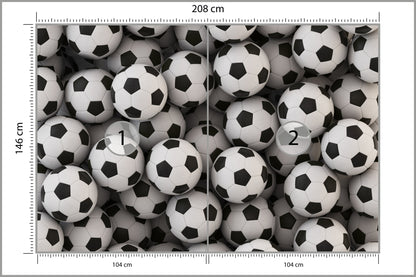 Fototapeta Sportowa Piłki Nożne 208 × 146 cm – podgląd kadru