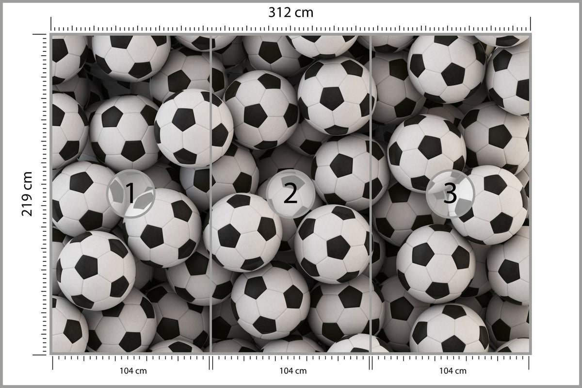 Fototapeta Sportowa Piłki Nożne 312 × 219 cm – podgląd kadru