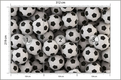 Fototapeta Sportowa Piłki Nożne 312 × 219 cm – podgląd kadru